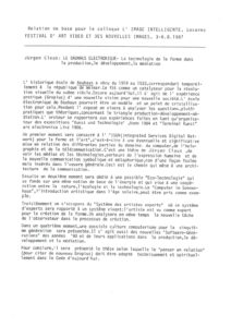 VAF 1987 Claus Jurgen Bauhaus electronique Resume Masi