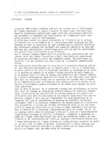 VAF 1987 Fagone Art electronique video ordinateur Masi