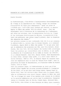 VAF 1987 Perucchi Tendances art Video Suisse transcription Masi