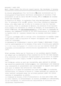 VAF 1988 Claus Paradigme Locarno Resume Masi