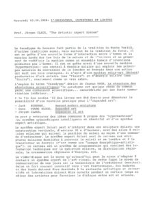 VAF 1988 Claus artistic expert system Resume FR Masi