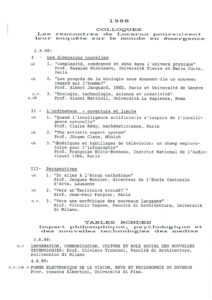 VAF 1988 Programme Colloques Masi