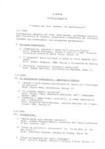 VAF 1988 Programme Colloqui Programmes Masi