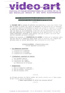 VAF 1988 Programme Rencontres Provisoire Masi