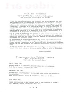 VAF 1988 Tables Ronde Fulchignoni A4 Masi