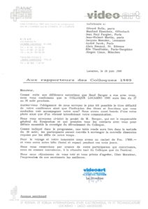 VAF 1989 19890626 VAF Rapporteurs Colloques Masi