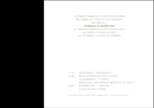 VAF 1989 Invitation Manifestazioni collaterali Maccagno Masi