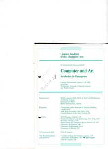 VAF 1989 Lugano academy electronic arts Computer Art 19890807 18 Booklet PP525 1803