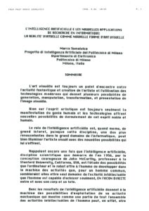 VAF 1990 Somalvico Intelligence artificielle recherche informatique Masi