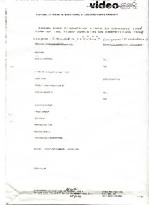 VAF 1991 Formulaire admission video PP525 1805