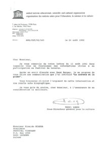 VAF 1992 19920824 Lopes Bianda Unesco Masi