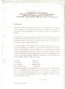 VAF 1993 Bianda Fondation internationale Creativite esthetique Multimedia 19930312PP525 1807