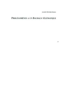 VAF 1993 Monnier Raball Prolegomene bauhaus telematique Masi