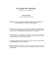 VAF 1993 Table ronde emergence scolaire universitaire culturelle Multimedias index Abstracts Masi