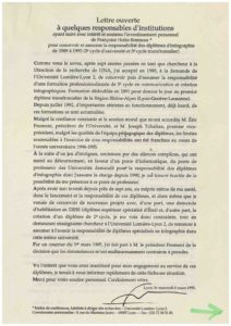 VAF 1995 19950308 Holtz Bonneau Lettre ouverte Masi