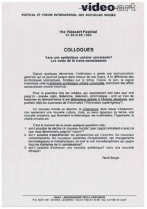 VAF 1995 Colloque intro Berger Masi