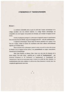 VAF 1995 Nicolescu Cyberespace Tranhumanisme Masi