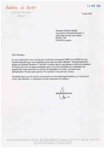 VAF 1996 19960409 Bertrand Bianda Editions Rocher Masi