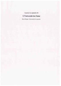 VAF 1996 Berger actes colloques Universite futur 199611063 Masi