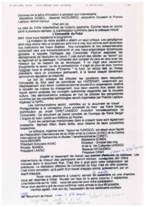 VAF 1996 Colloque Universite Futur Model Lettre