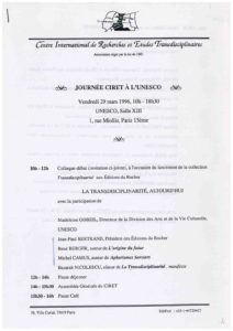 VAF 1996 Journees Ciret Unesco Masi