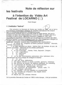 VAF 1997 Berger Notes reflexion festivals intention VAF 199708 PP525 1812