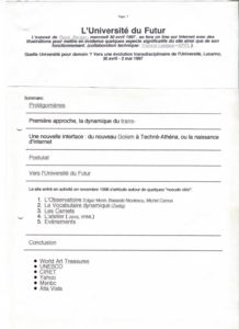 VAF 1997 Colloque Universite Futur Sommaire PP525 1811