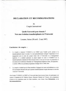 VAF 1997 Congres Quelle Universite pour Demain Declarations Conclusion PP525 1811