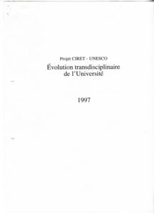 VAF 1997 Projet Ciret Unesco Evolution transdisciplinaire Universite PP525 1811