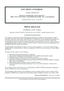 VAF 1997 Revue Presse Congres Universite Futur ciret Nicolescu2 Masi