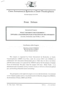 VAF 1997 Revue Presse Congres Universite Futur ciret Nicolescu Masi