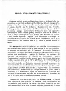VAF 1998 Berger Metacolloque Savoir Connaissance emergence 199812 PP525 1813