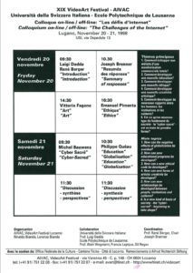 VAF 1998 Programme Colloque Defis Internet Masi