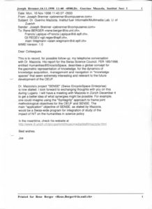 VAF 1999 Brenner Correspondance organisation Colloque PP525 1813