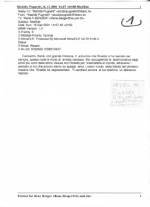VAF 2001 Correspondance Deces Rinaldo Bianda PP525 1815