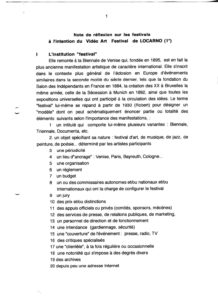 VAF Berger Note intention sur les festivals Locarno 1997 PP525 983